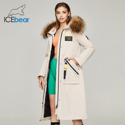 ICEbear 2021 ladies tooling to overcome the winter new hooded cotton jacket thickened extreme cold and warm school to M8205