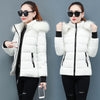 2021 New Winter Parkas Women Jacket Fur Collar Hooded Basic Coat Thicken Female Jacket Warm Cotton Padded Outerwear Plus Size