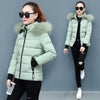 2021 New Winter Parkas Women Jacket Fur Collar Hooded Basic Coat Thicken Female Jacket Warm Cotton Padded Outerwear Plus Size