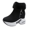 Women's boots 2021 new women's suede and cotton warm women's shoes short boots fashion high-heeled non-slip black women's boots