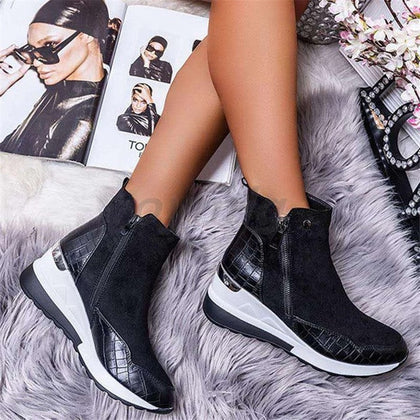 Plus Size Warm Plush Winter Boots Chunky Sneakers Ankle Boots Women Shoes Woman  Zipper Buckle Thick Sole Platform Zapatos Mujer