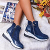 Plus Size Warm Plush Winter Boots Chunky Sneakers Ankle Boots Women Shoes Woman  Zipper Buckle Thick Sole Platform Zapatos Mujer