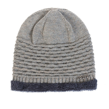 Hat Men's New Autumn And Winter Plus Velvet Thick Warm Knitted Hat Winter European And American Woolen Hat Outdoor Hat