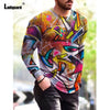 Sexy Mens clothing Basic Top Plus Size 3xl Men Fashion 3D Print T-shirt 2021 Summer Casual Pullovers Male Long Sleeve Tees Shirt