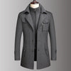 2021 Winter Men's Woolen Windbreaker Coat New Solid Color Single Breasted Trench Slim Fit Business Casual  Wool Jacket Blends