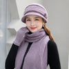 Women's Winter Warm Hat Scarf Gloves 3 Pieces Set Female Elegant Gracefull Keep Warm Winter Set Woll Long Scarf