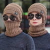 2021 New Winter Beanie Hat for Men Knitted Hat Winter Cap Beanie Women Thick Wool Neck Scarf Cap Balaclava Mask Bonnet Hats