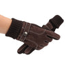 Touch Screen Winter Warm Men's Gloves Leather Casual Gloves Mittens For Men Outdoor Sports Full Finger cold gloves