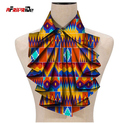 2021 New Fashion African Print Ankara Tie for Women African Triangle Ankara Fabric Cravat Africa Tie SP027