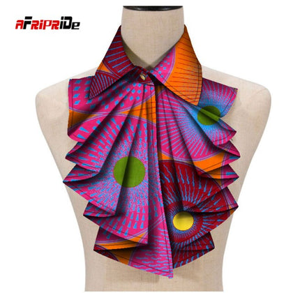 2021 New Fashion African Print Ankara Tie for Women African Triangle Ankara Fabric Cravat Africa Tie SP027