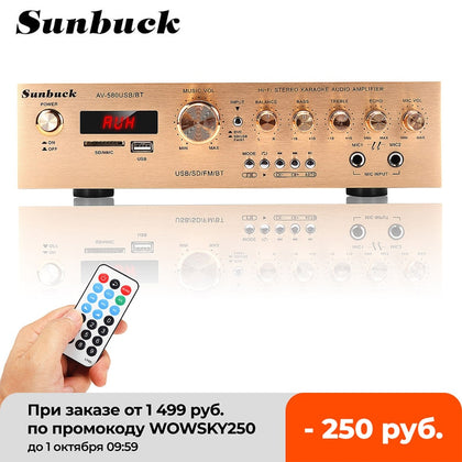 SUNBUCK 5 Channel bluetooth5.0 FM HiFi Stereo Amplifier LED Digital Karaoke Home Cinema Home Theater Amplifiers Home Amplifiers