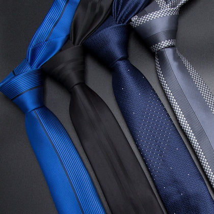 Men Tie 5cm skinny ties luxury Mens Fashion Striped Neckties Corbatas Gravata Jacquard Business man's Wedding dress Slim Tie
