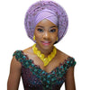 2018 african headtie for woman nigerian gele already made auto gele hele turban aso ebi big brim beautiful wedding headtie - Surprise store