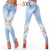 Street Fashion Slim Jeans Lace Pants Woman Long Lace Jeans White/Black/Dark Blue/Light Blue